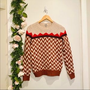 new with tags MADEWELL Chevron Wool Ski Sweater